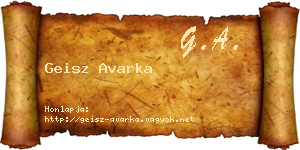 Geisz Avarka névjegykártya